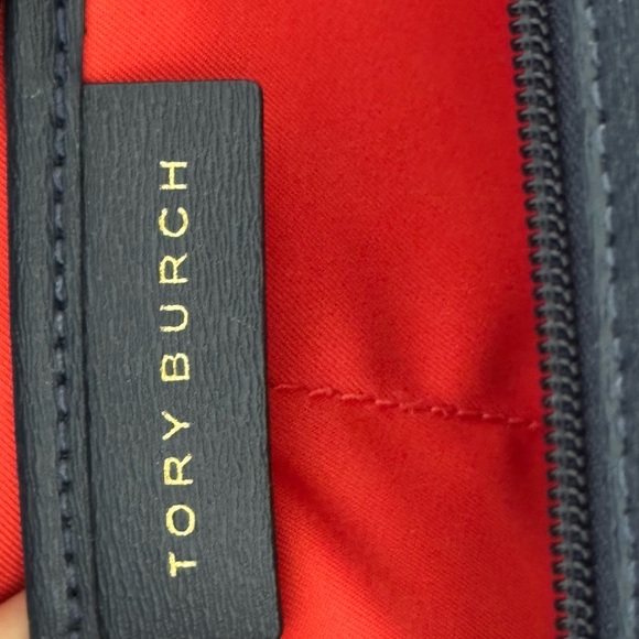 New Year New Tori Burch Navy Tote with Red Interior! - Picture 3 of 9
